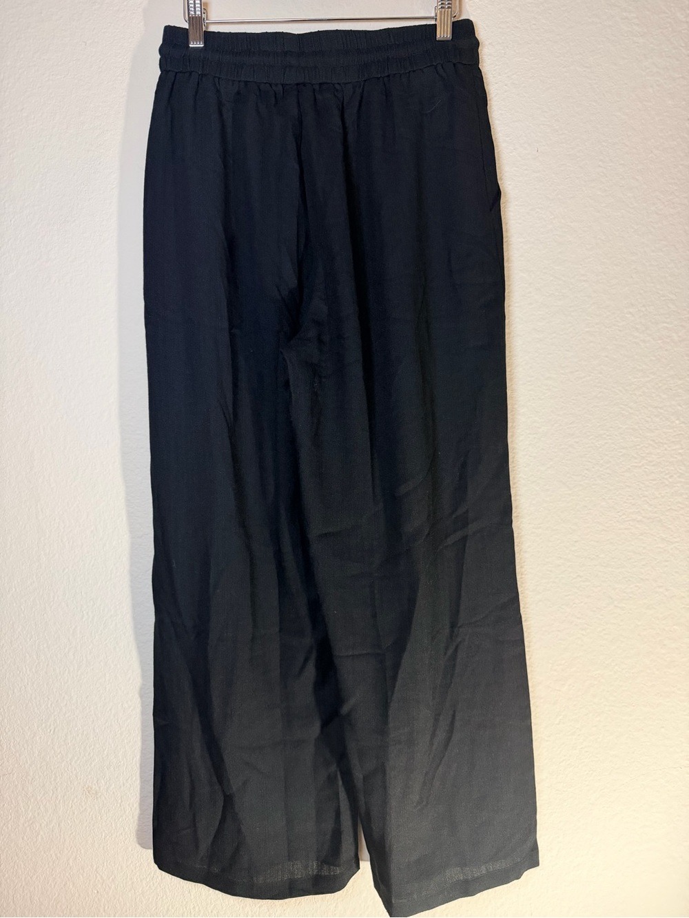 Halara High Waist Drawstring Wide Leg Linen Feel Pants Black xl NWT - Picture 10 of 12